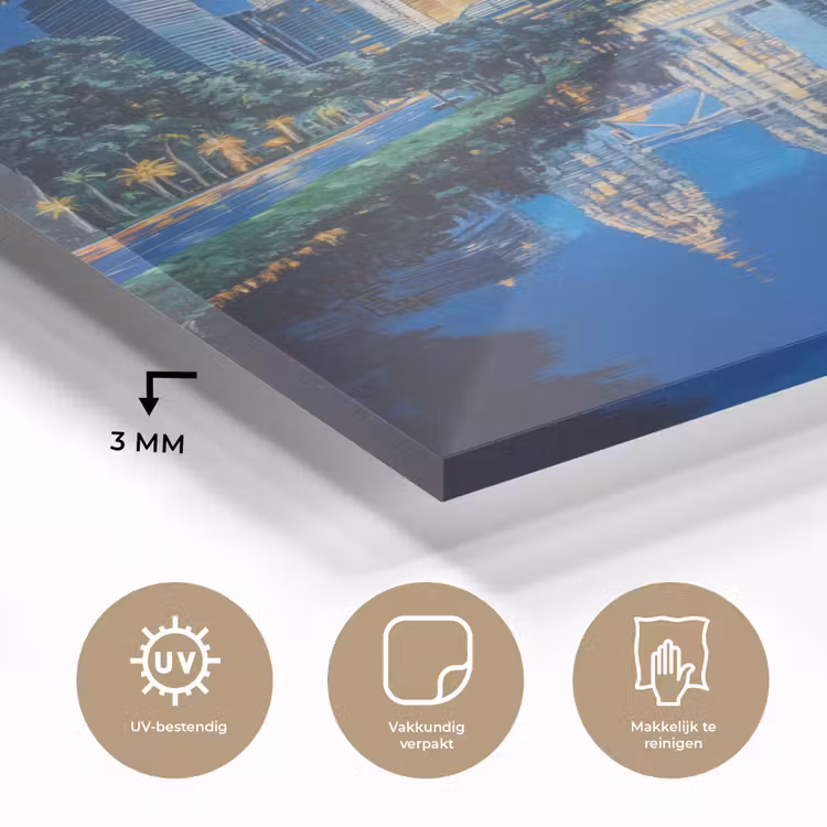 Glas schilderij - Stad Kuala Lumpur - Skyline - Wolkenkrabbers - Water — 3
