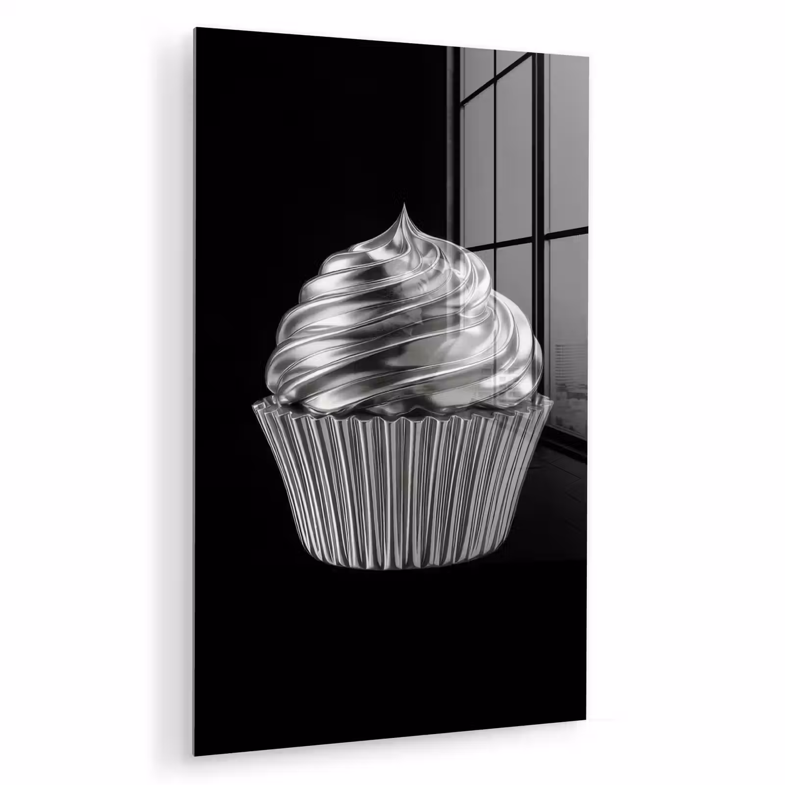 Glas schilderij - Cupcake - Luxueus - Zilver — 1