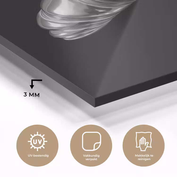 Glas schilderij - Croissant - Metaal - Zilver — 3