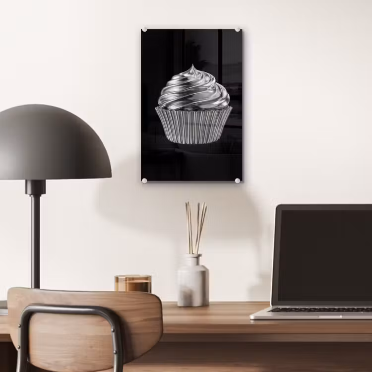 Glas schilderij - Cupcake - Luxueus - Zilver — 7