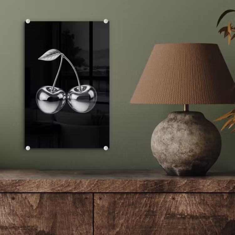 Glas schilderij - Kers - Luxueus - Metallic — 4