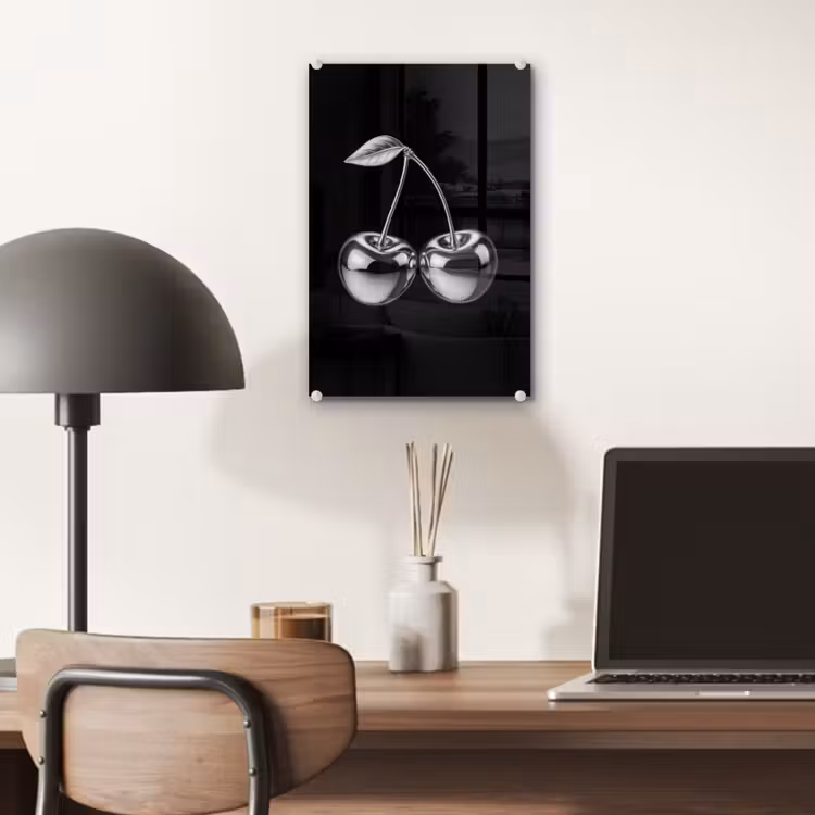 Glas schilderij - Kers - Luxueus - Metallic — 7