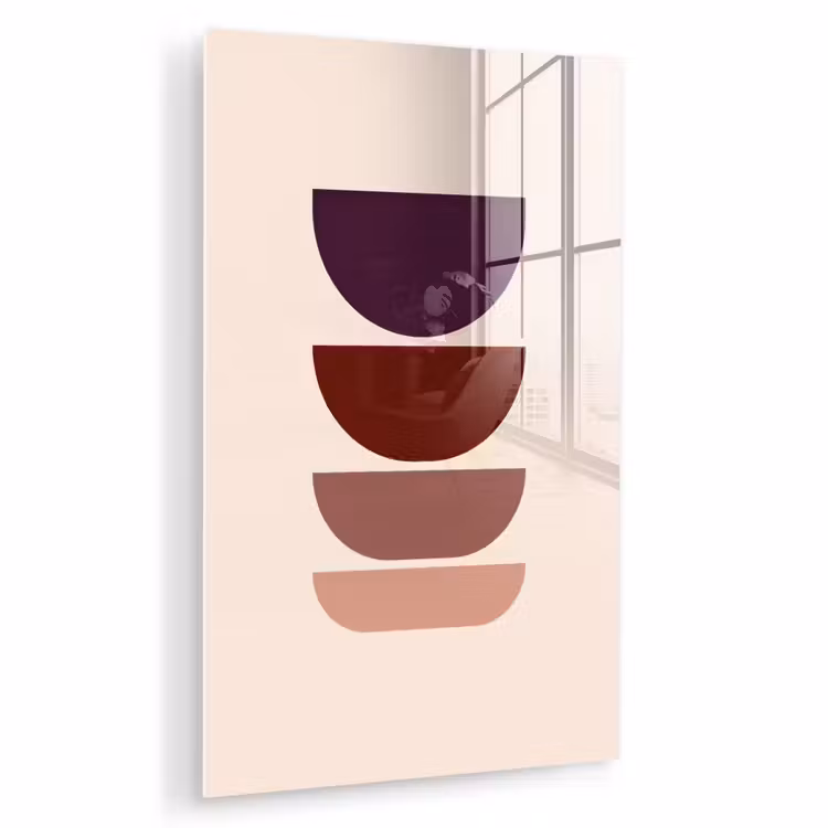 Glas schilderij - Harmonieus - Symmetrisch - Rood — 1