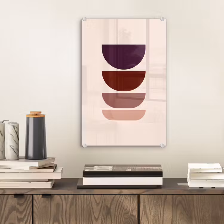Glas schilderij - Harmonieus - Symmetrisch - Rood — 2