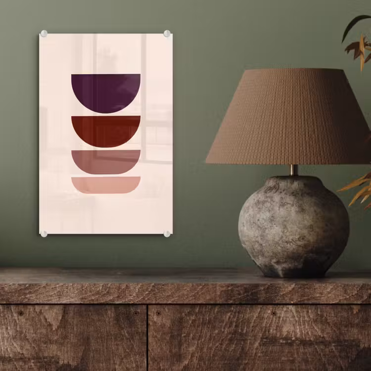 Glas schilderij - Harmonieus - Symmetrisch - Rood — 4