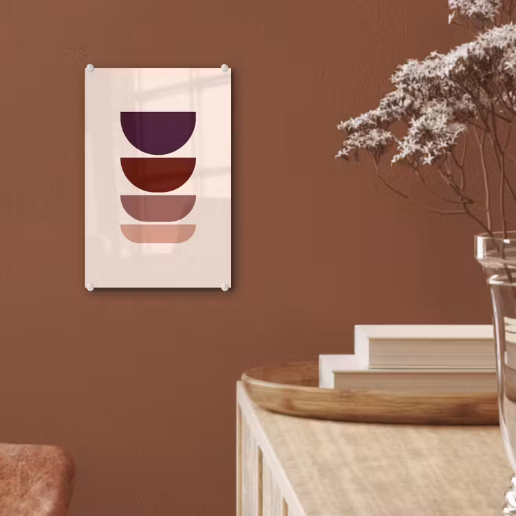 Glas schilderij - Harmonieus - Symmetrisch - Rood — 6