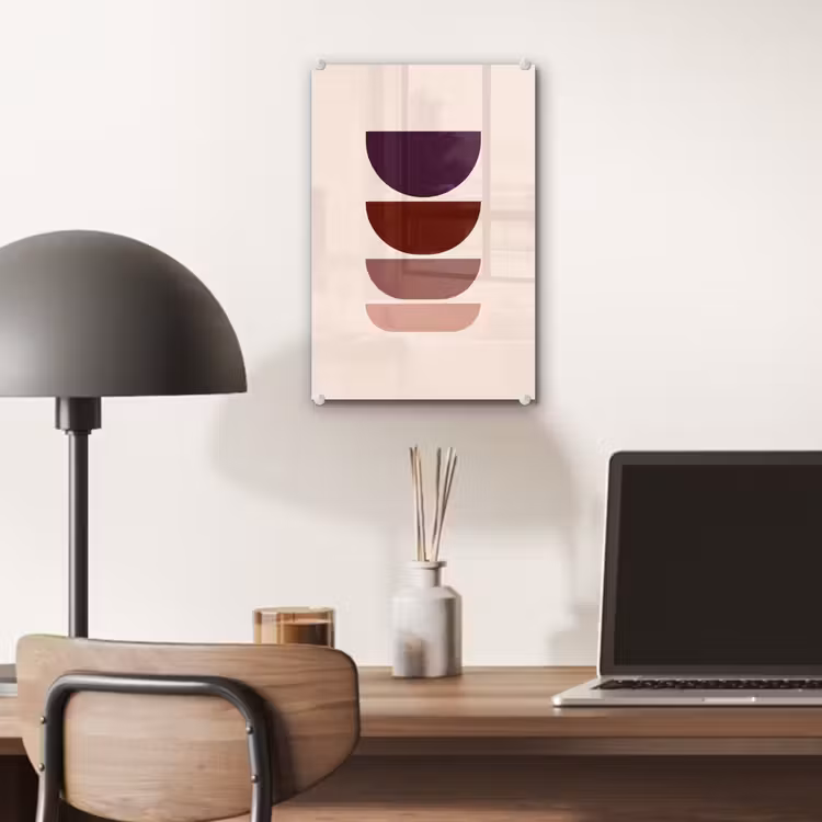 Glas schilderij - Harmonieus - Symmetrisch - Rood — 7