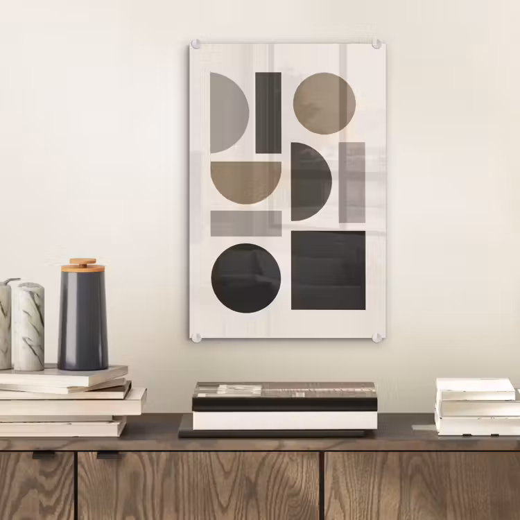 Glas schilderij - Natuurlijke tinten - Grafisch - Verticale compositie — 2