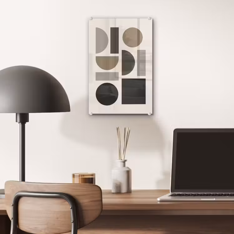 Glas schilderij - Natuurlijke tinten - Grafisch - Verticale compositie — 7