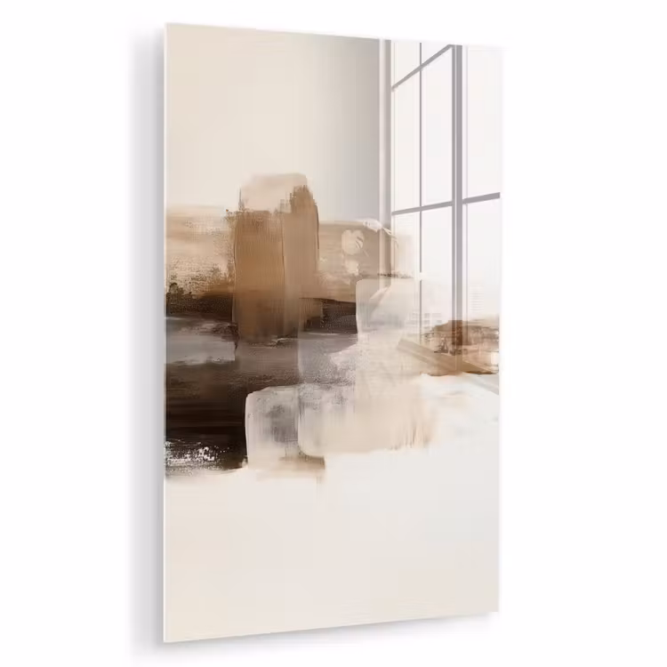 Glas schilderij - Penseelstreken - Abstract landschap - Rust — 1
