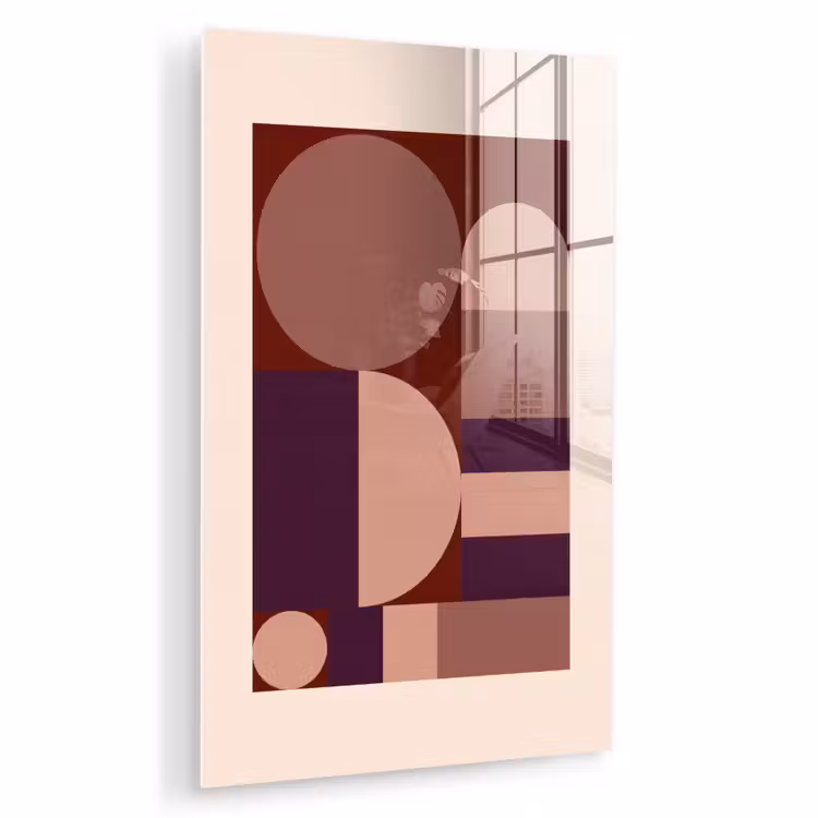 Glas schilderij - Geometrisch - Cirkels - Rood — 1