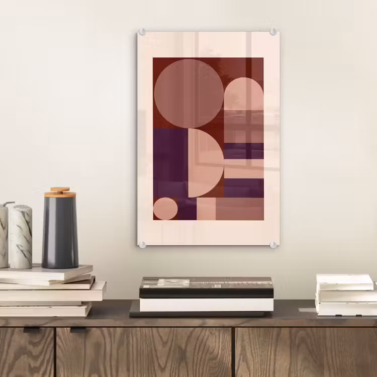 Glas schilderij - Geometrisch - Cirkels - Rood — 2