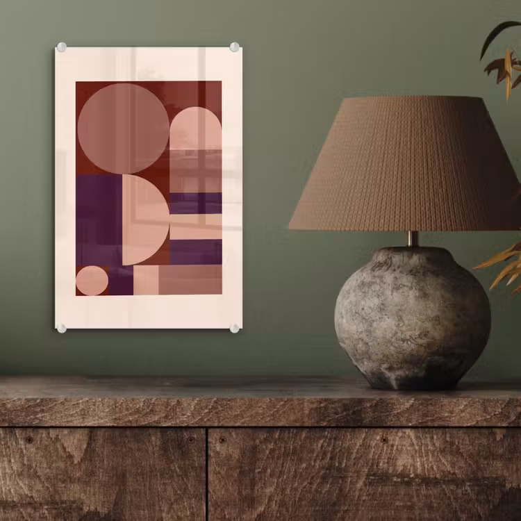 Glas schilderij - Geometrisch - Cirkels - Rood — 4