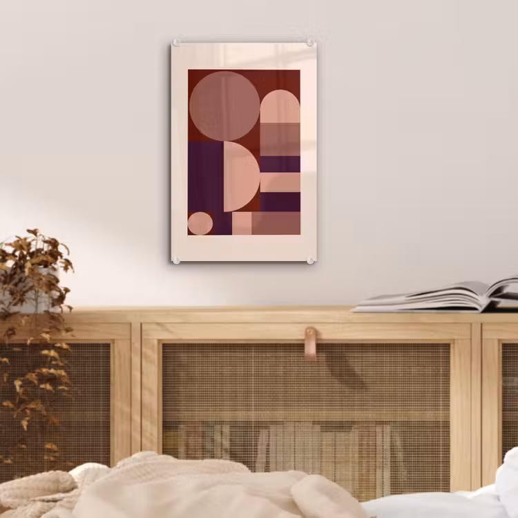 Glas schilderij - Geometrisch - Cirkels - Rood — 5