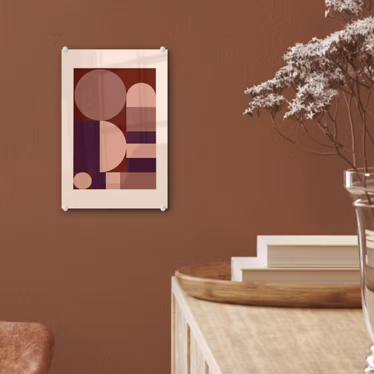 Glas schilderij - Geometrisch - Cirkels - Rood — 6