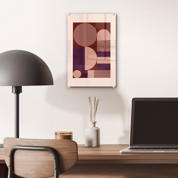 Glas schilderij - Geometrisch - Cirkels - Rood — 7