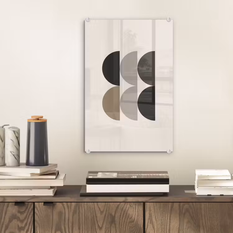 Glas schilderij - Halve cirkels - Aardetinten - Grafisch — 2