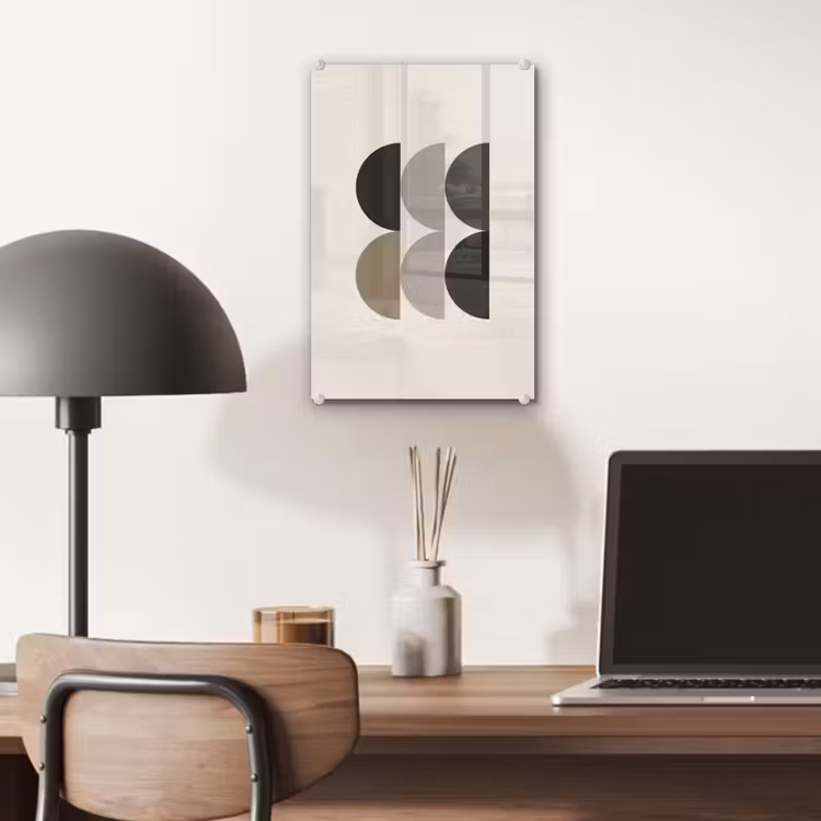 Glas schilderij - Halve cirkels - Aardetinten - Grafisch — 7
