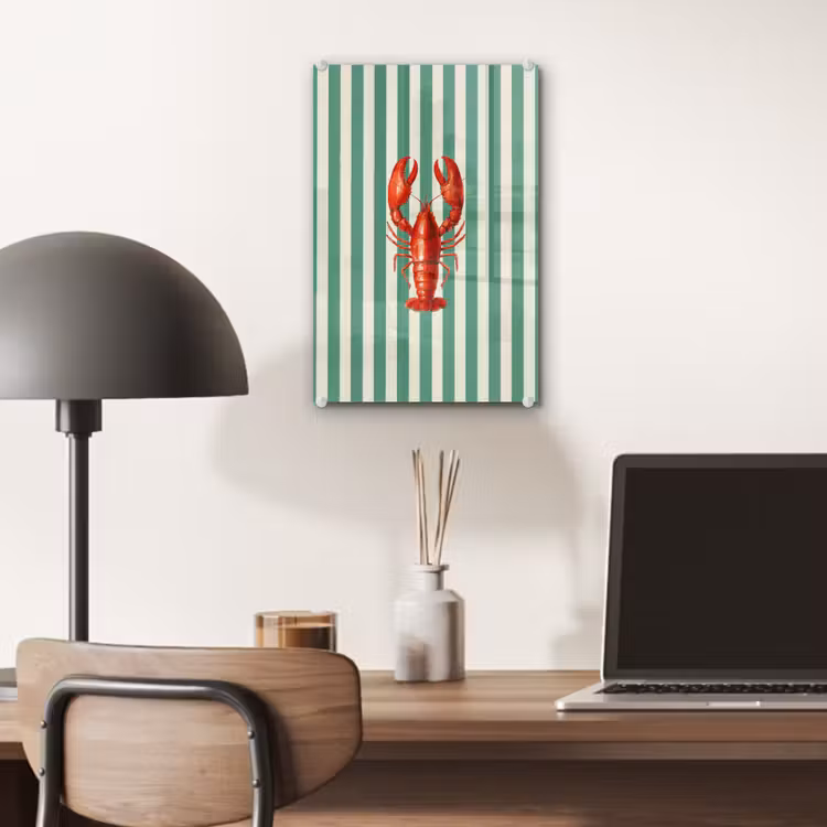 Glas schilderij - Kreeft - Strepen - Realistisch - Zomers — 7
