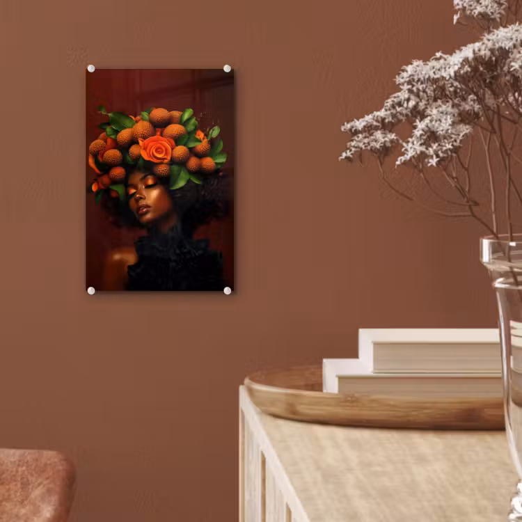 Glas schilderij - Vrouw - lychee - exotisch — 6
