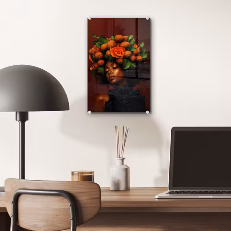 Glas schilderij - Vrouw - lychee - exotisch — 7