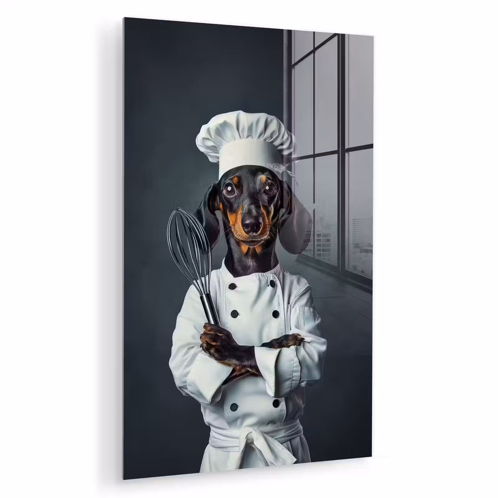 Glas schilderij - Hond - Garde - Kok — 1