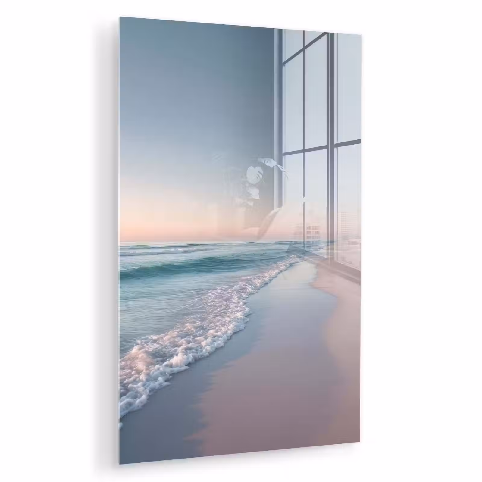 Glas schilderij - Kustlijn - Pastel - water — 1