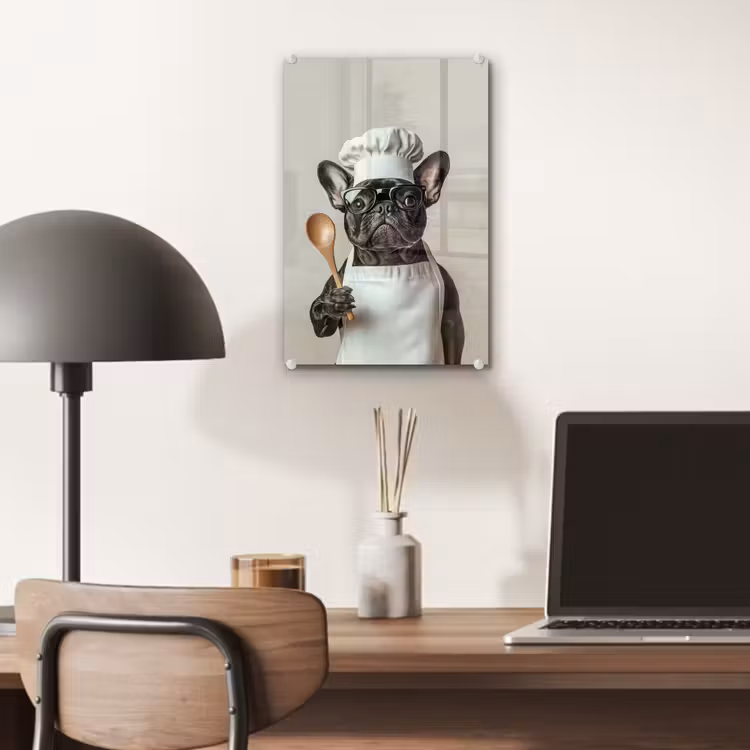 Glas schilderij - Bril - Hond - Kok — 7
