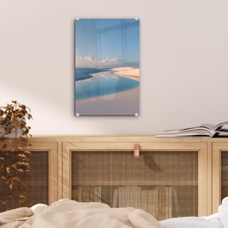 Glas schilderij - Duinen - Waterplas - Oneindige rust — 5