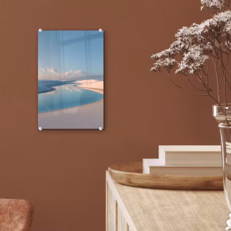 Glas schilderij - Duinen - Waterplas - Oneindige rust — 6