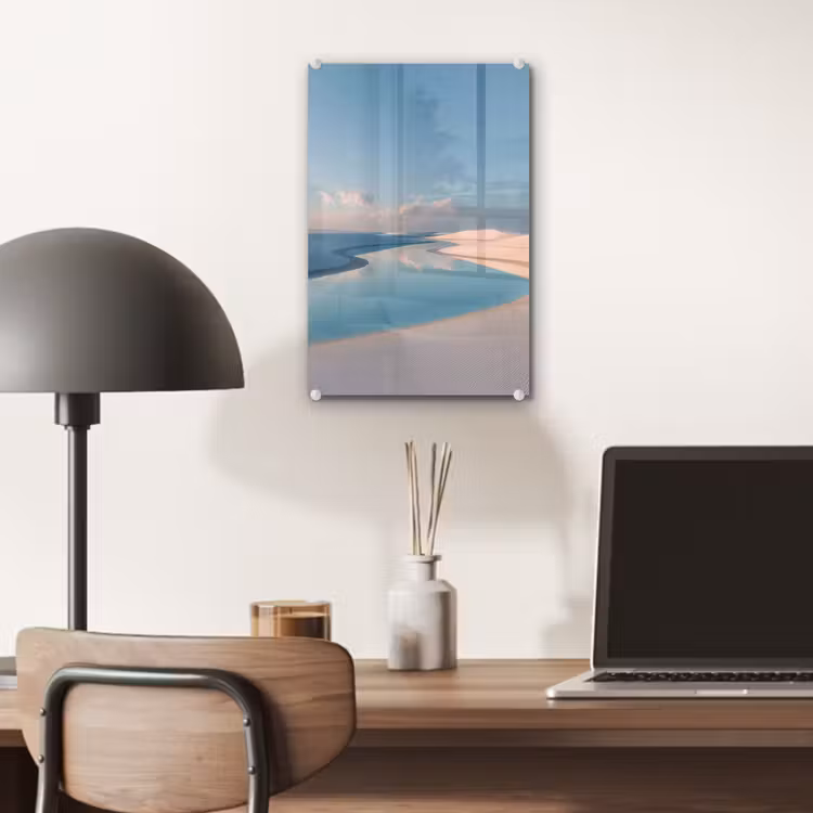Glas schilderij - Duinen - Waterplas - Oneindige rust — 7
