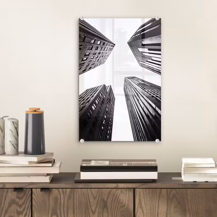 Glas schilderij - Gebouwen - Lucht - Zwart — 2