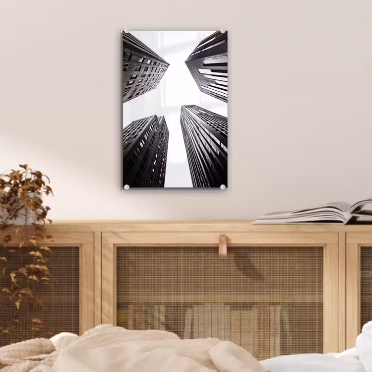 Glas schilderij - Gebouwen - Lucht - Zwart — 5