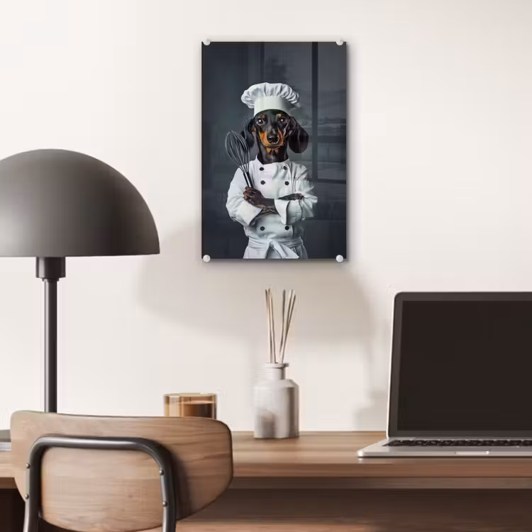 Glas schilderij - Hond - Garde - Kok — 7