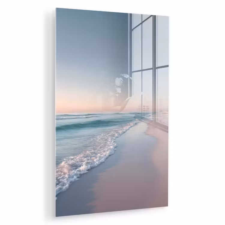 Glas schilderij - Kustlijn - Pastel - water — 1
