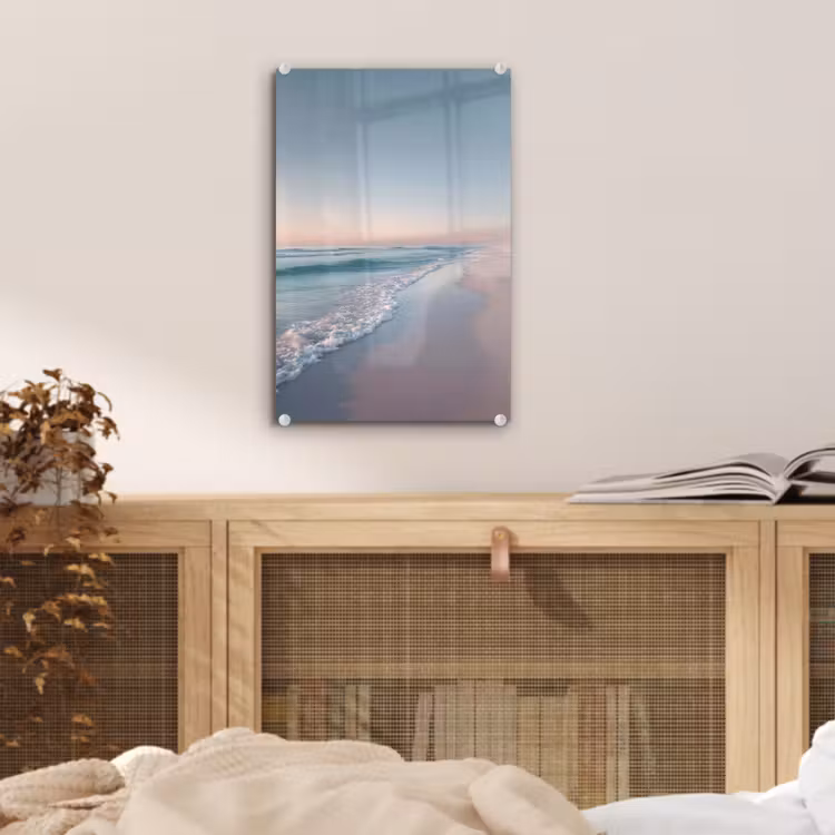 Glas schilderij - Kustlijn - Pastel - water — 5