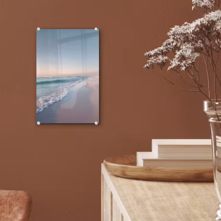 Glas schilderij - Kustlijn - Pastel - water — 6