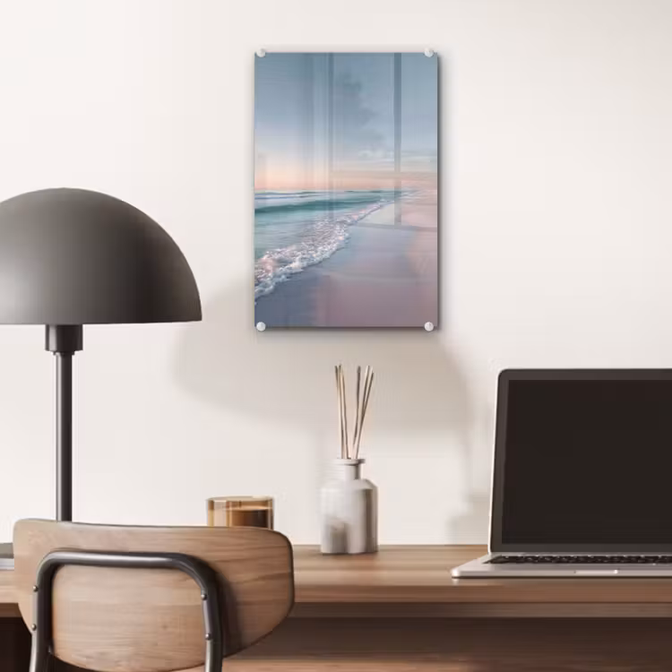Glas schilderij - Kustlijn - Pastel - water — 7