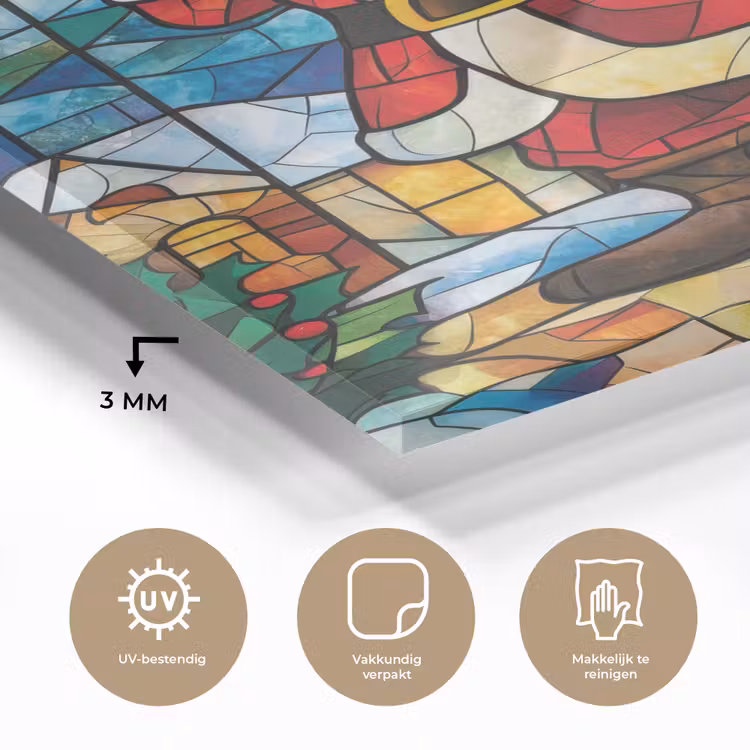 Glas schilderij - Kerstman - Glas - Kleurrijk — 3