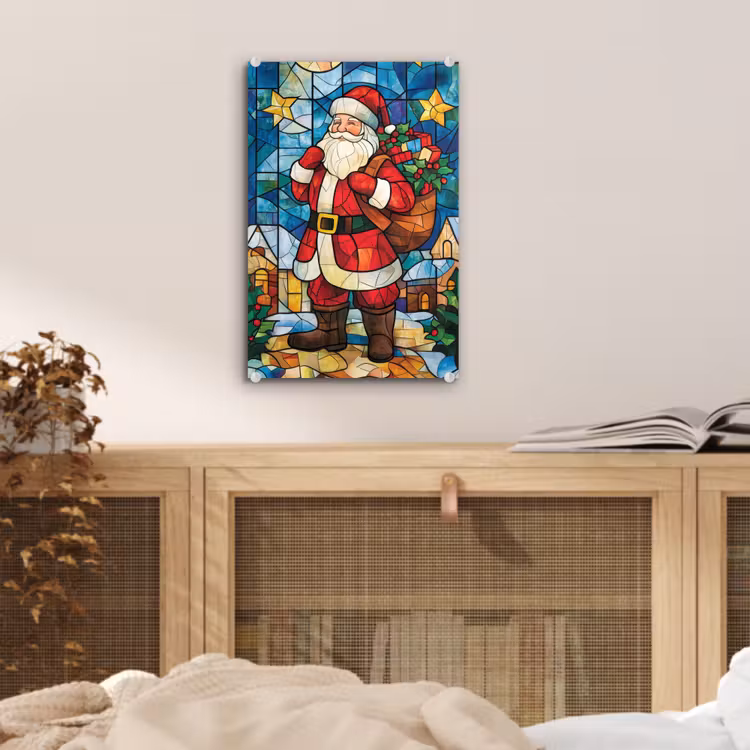 Glas schilderij - Kerstman - Glas - Kleurrijk — 5