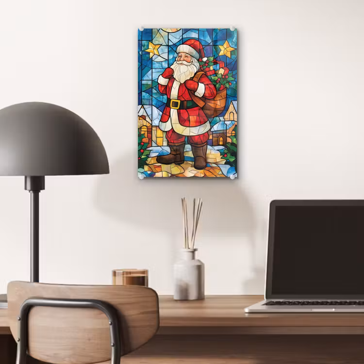 Glas schilderij - Kerstman - Glas - Kleurrijk — 7