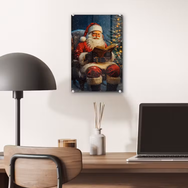 Glas schilderij - Kerstman - Kerst - Winter - Kerstboom — 7