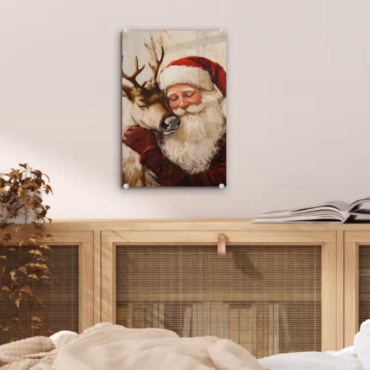 Glas schilderij - Kerstman - Rendier - Kerst - Christmas — 5