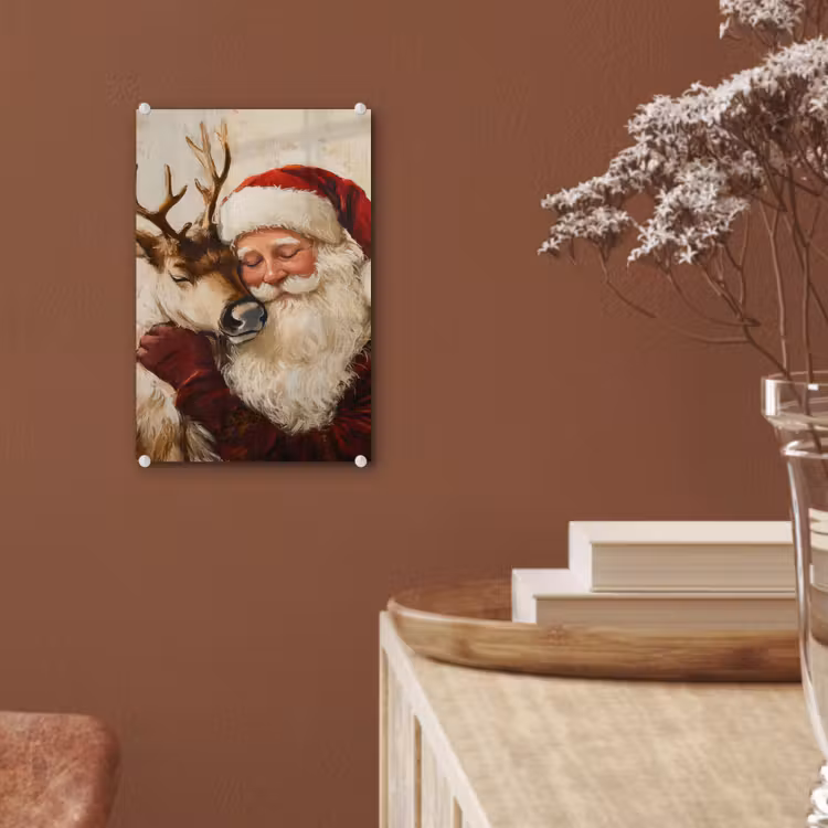 Glas schilderij - Kerstman - Rendier - Kerst - Christmas — 6