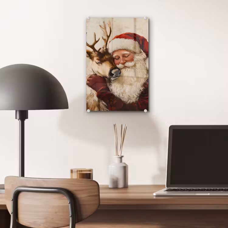 Glas schilderij - Kerstman - Rendier - Kerst - Christmas — 7