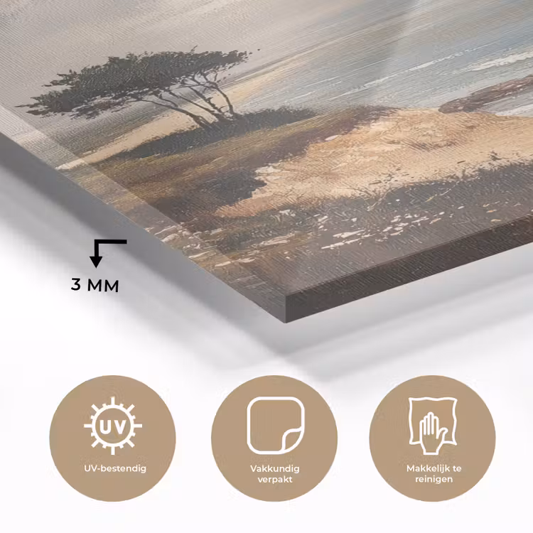Glas schilderij - Klif - Zee - Boom — 3