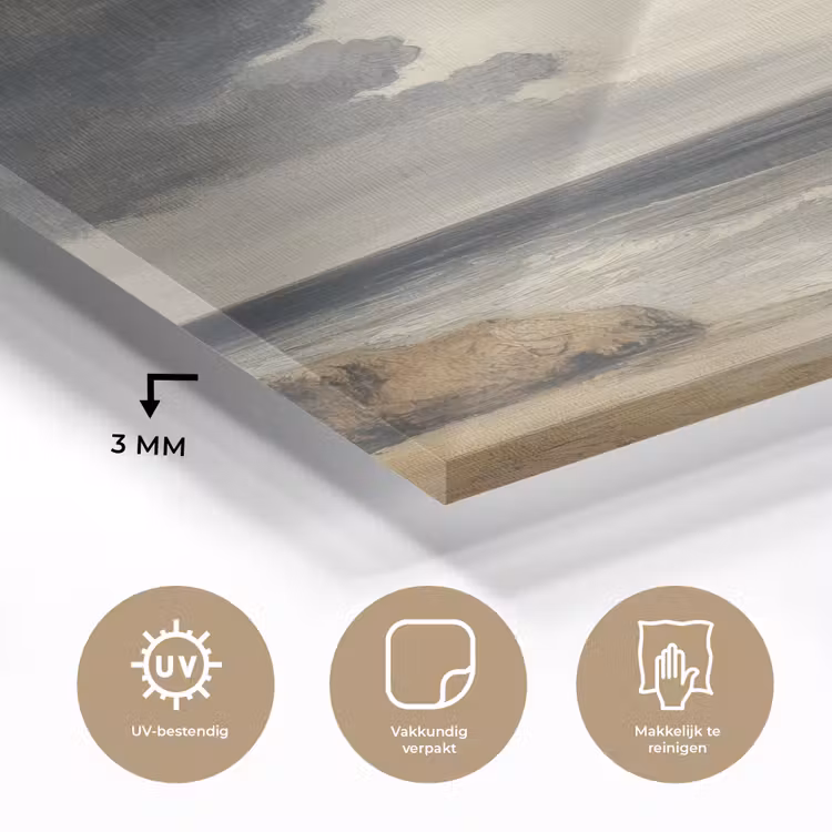 Glas schilderij - Kust - Golven - Rots - Storm — 3