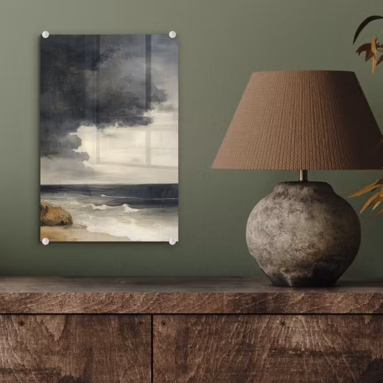 Glas schilderij - Kust - Golven - Rots - Storm — 4