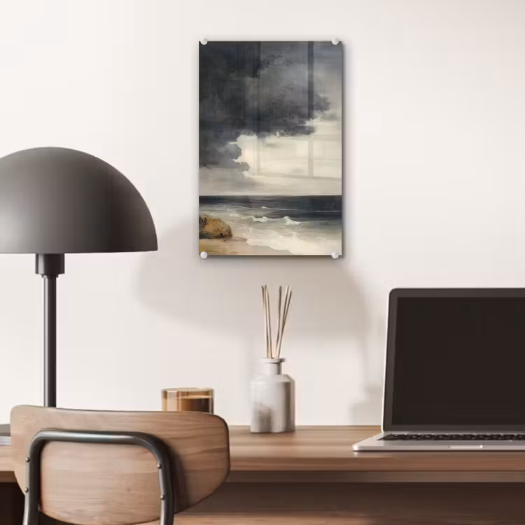 Glas schilderij - Kust - Golven - Rots - Storm — 7