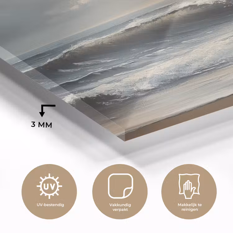 Glas schilderij - Strand - Zee - Zonsondergang — 3